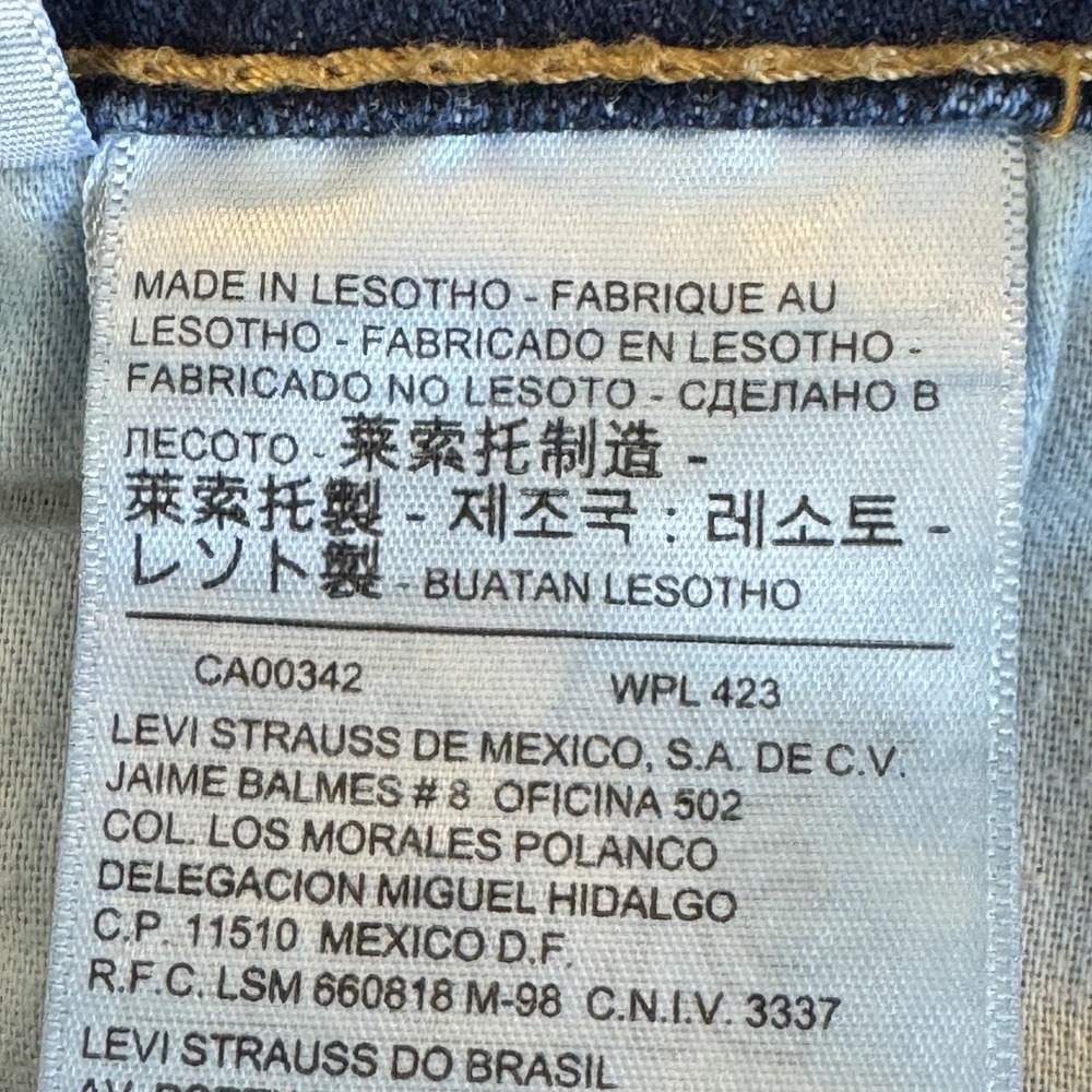 Levis 505 Jeans Mens 38x30 Blue Straight Leg Stretch Denim Medium Wash Pants - Picture 4 of 8